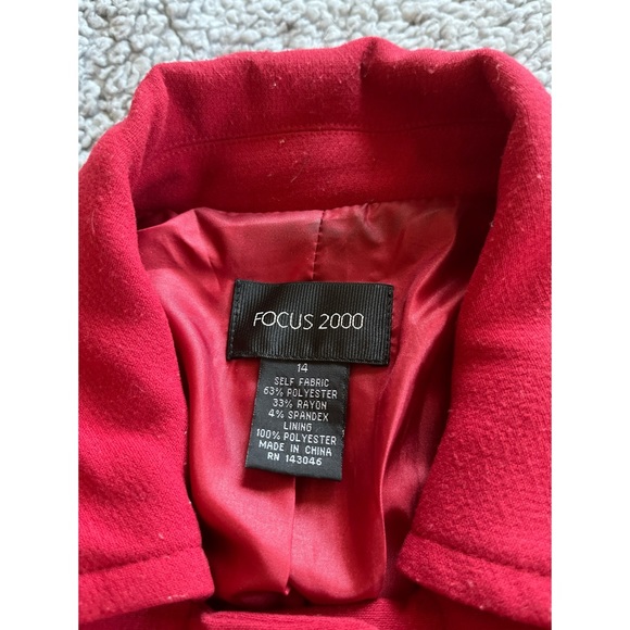 Focus 2000 Women’s 14 Vintage Classic Red Pea Coat. - Picture 4 of 8